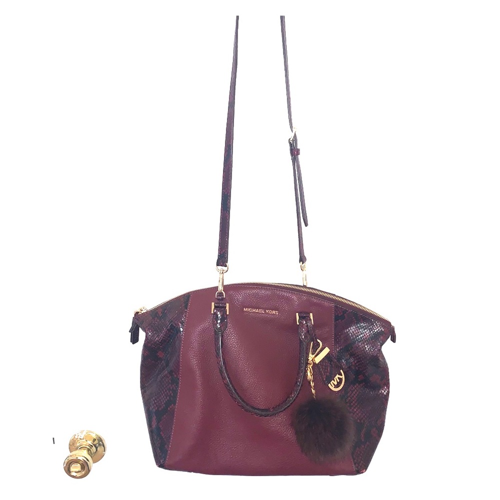 Michael Kors Merlot Snakeskin Riley